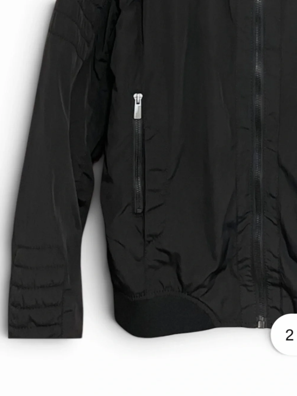 Zara Black Bomber Jacket with Blue Inner Lining